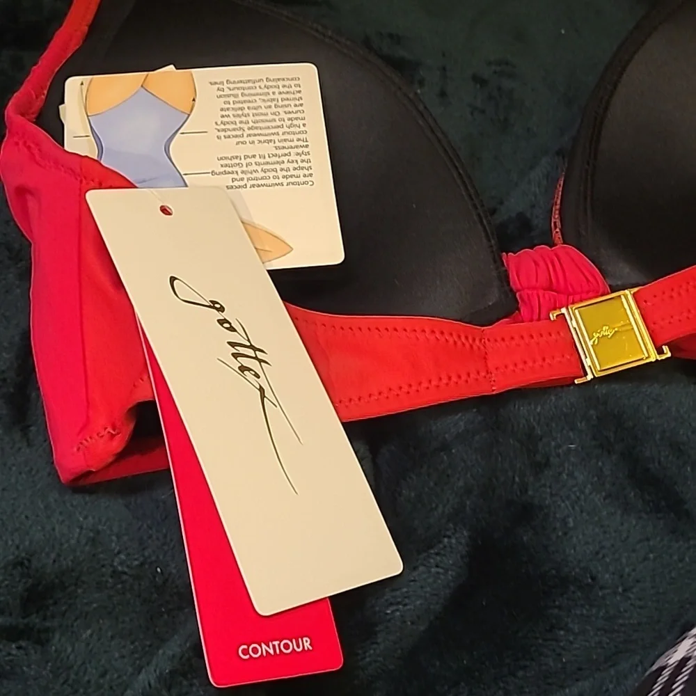 WAS  $48  GOTTEX Azalea Halter Swim top with padding - Picture 5 of 12